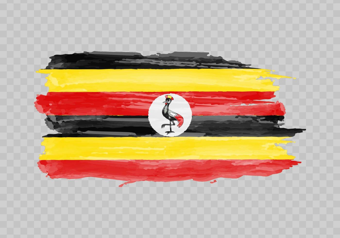 Watercolor painting flag of Uganda vector