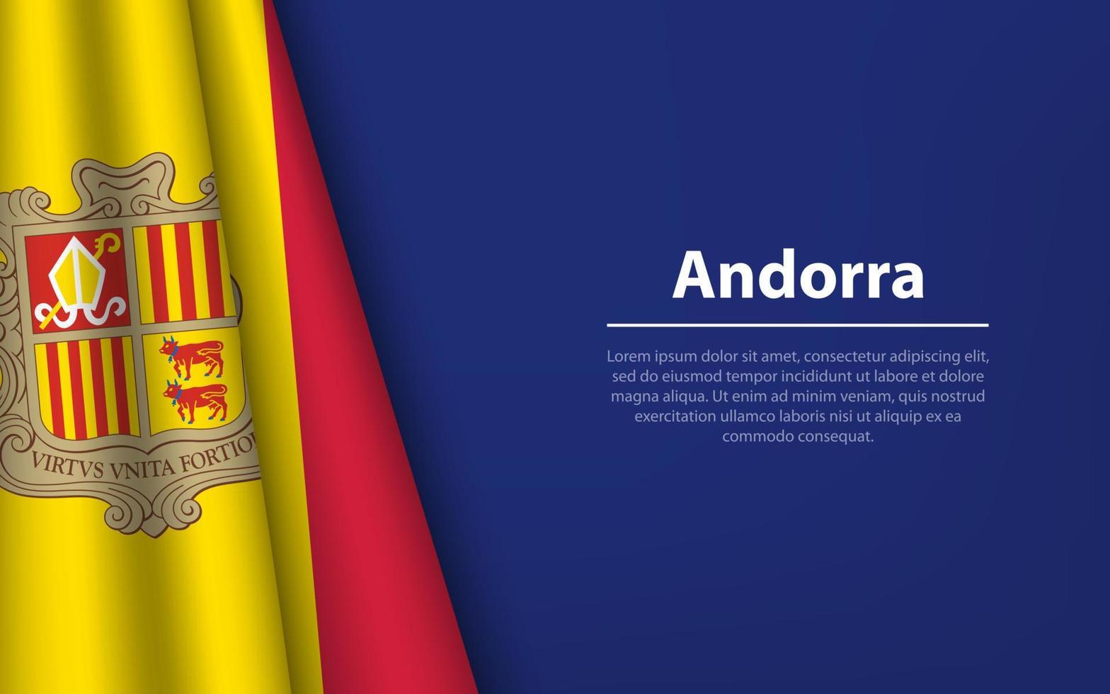 ola bandera de andorra con copyspace antecedentes. vector