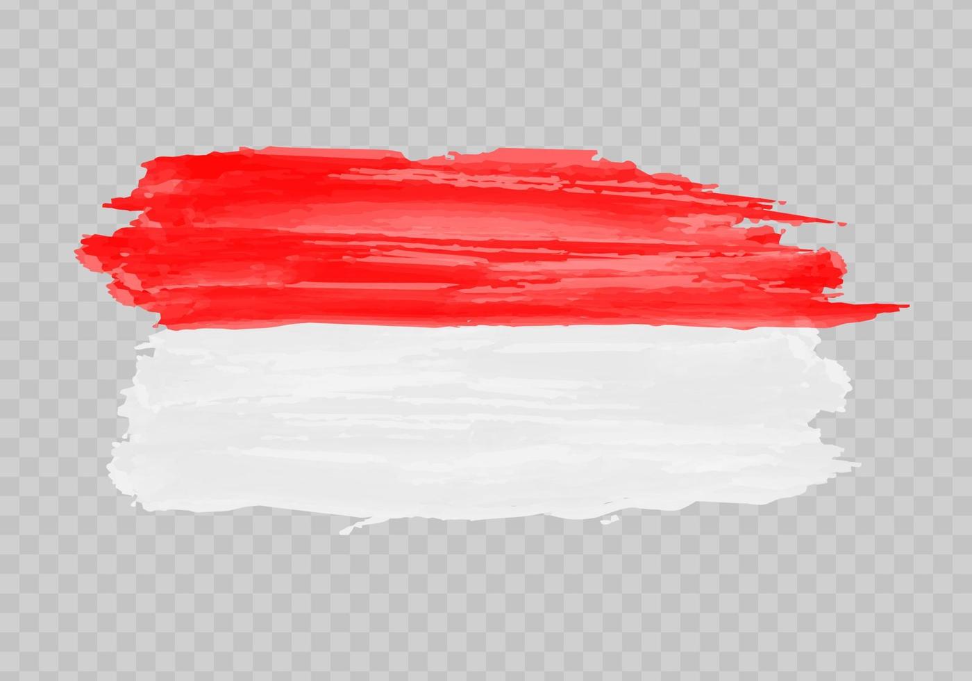 Watercolor painting flag of Indonesia vector