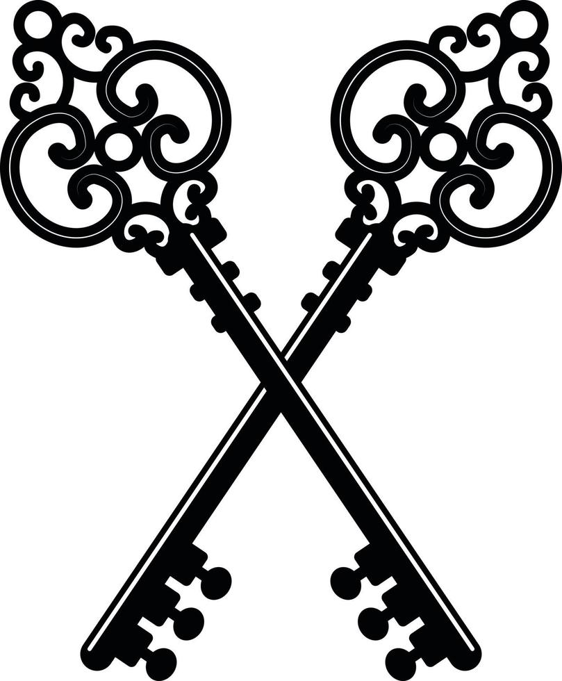 Vector Image Of Two Antique Keys