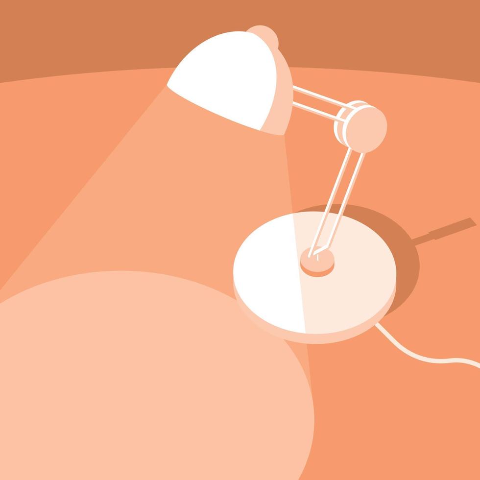 View Of The Lamp On The Desk vector