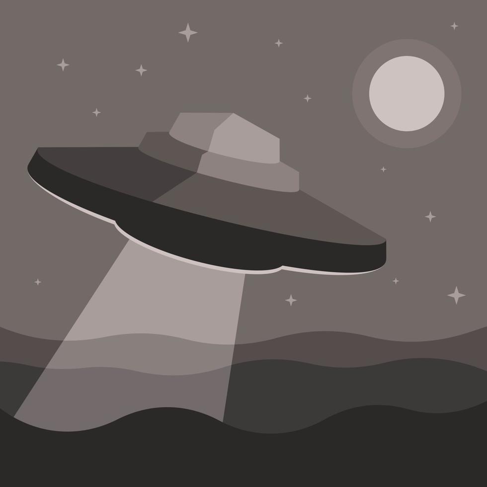 Vector Image Of A Flying Saucer Landing