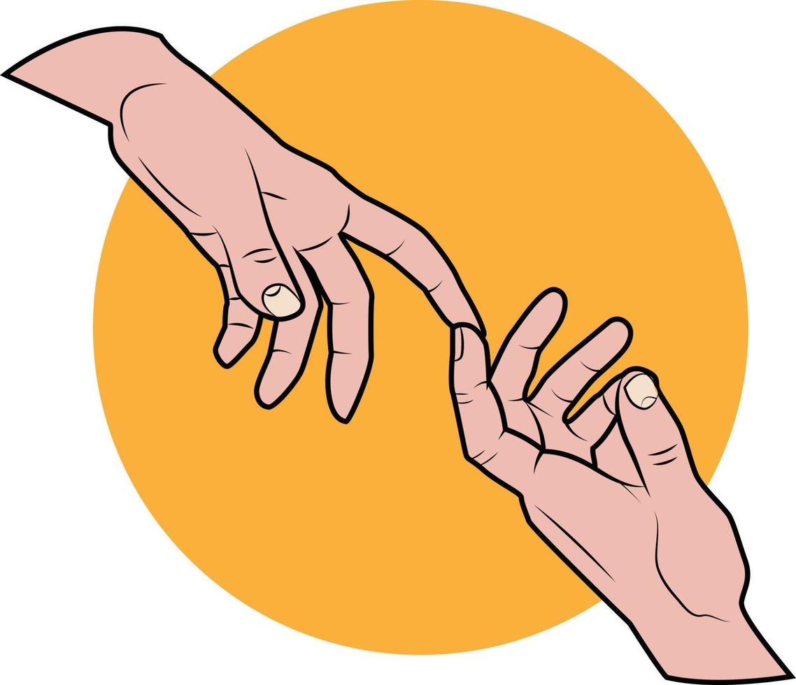 Vector Image Of Two Index Fingers Touching