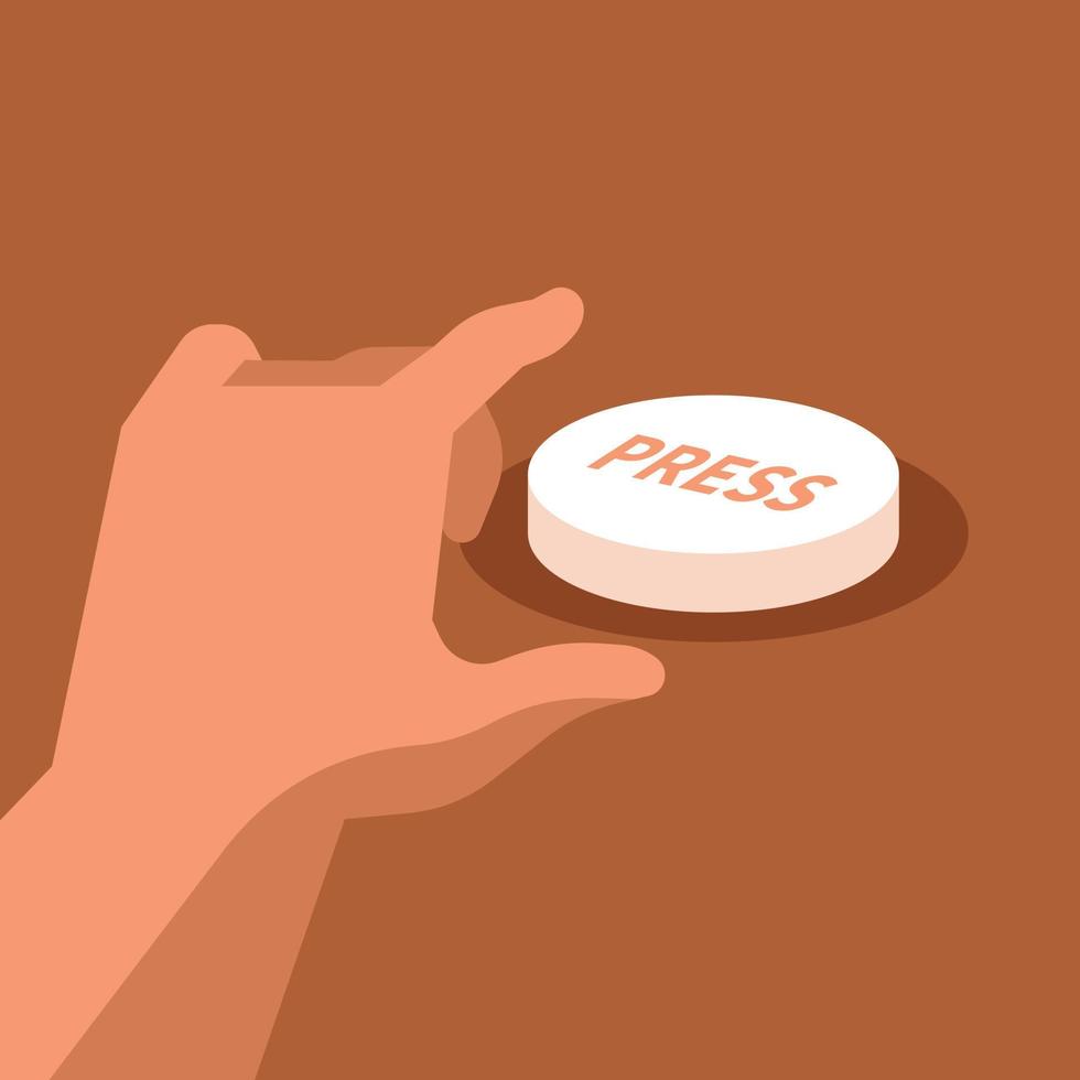 Vector Graphics Of Hand Pressing The Button