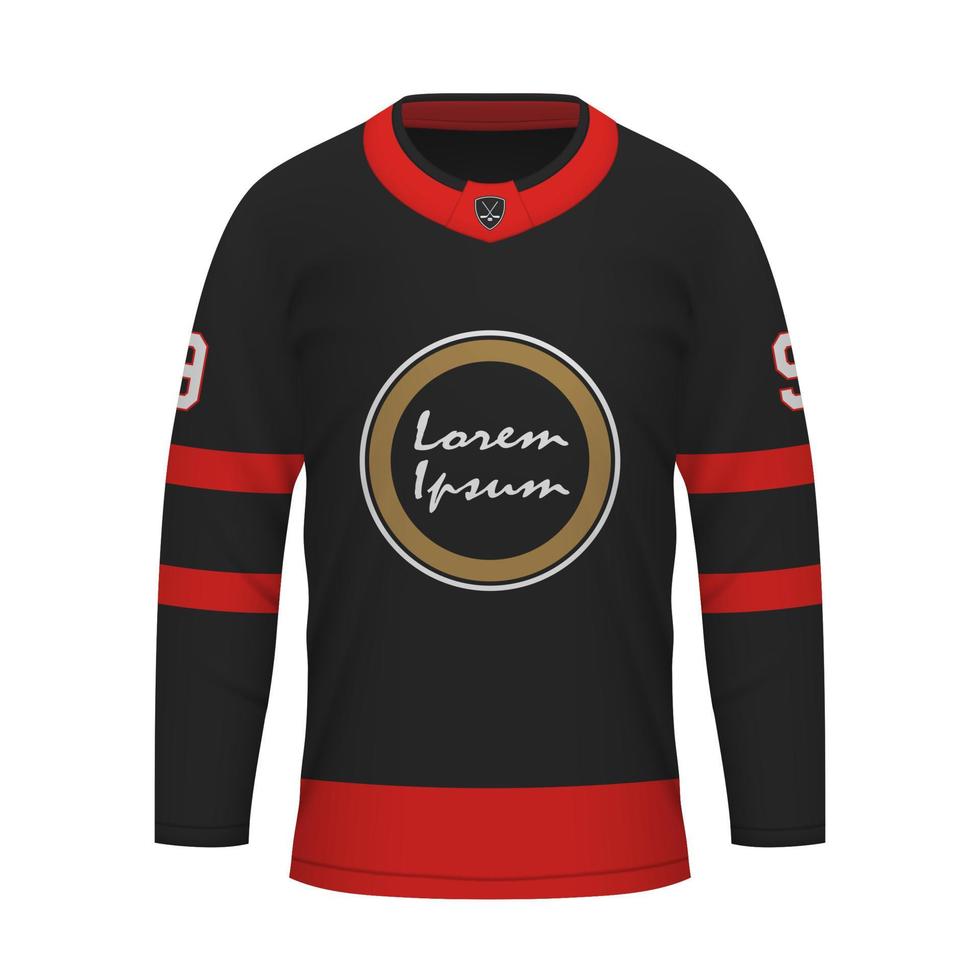 realista hielo hockey camisa de Ottawa, jersey modelo vector