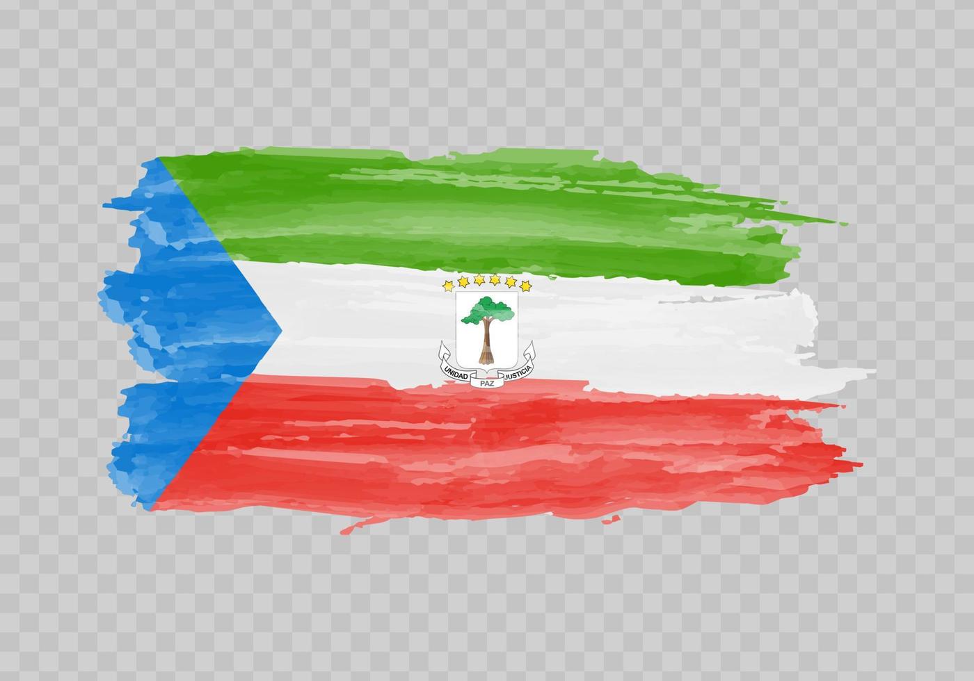 Watercolor painting flag of Equatorial Guinea vector