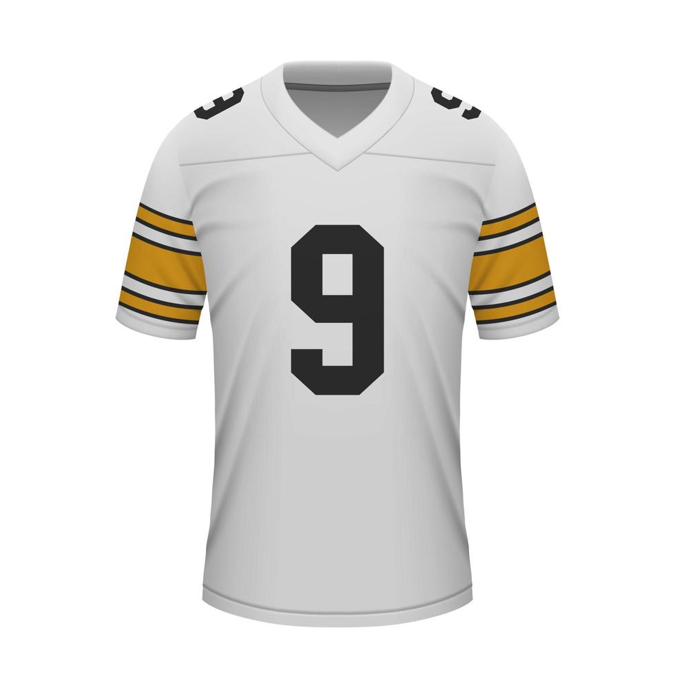 Realistic football away jersey Pittsburgh, shirt template vector