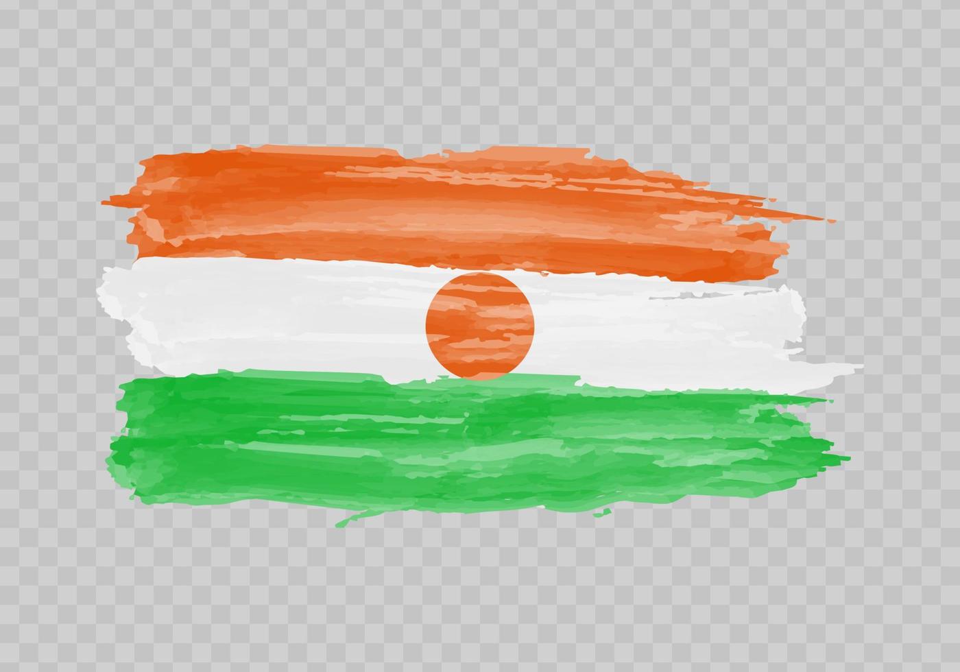 Watercolor painting flag of Niger vector