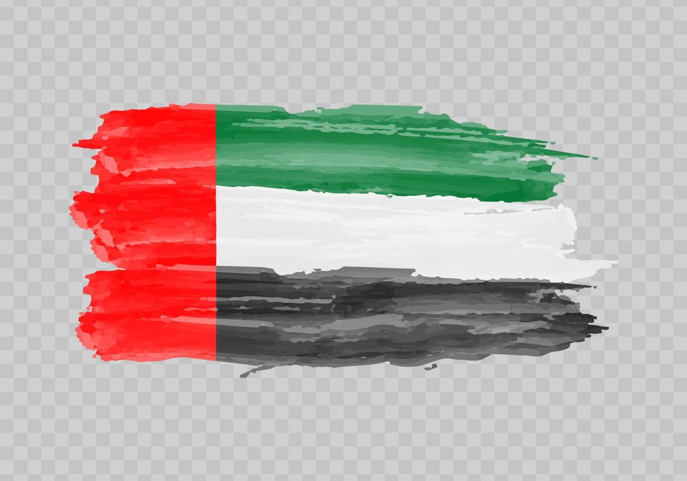 Watercolor painting flag of United Arab Emirates vector