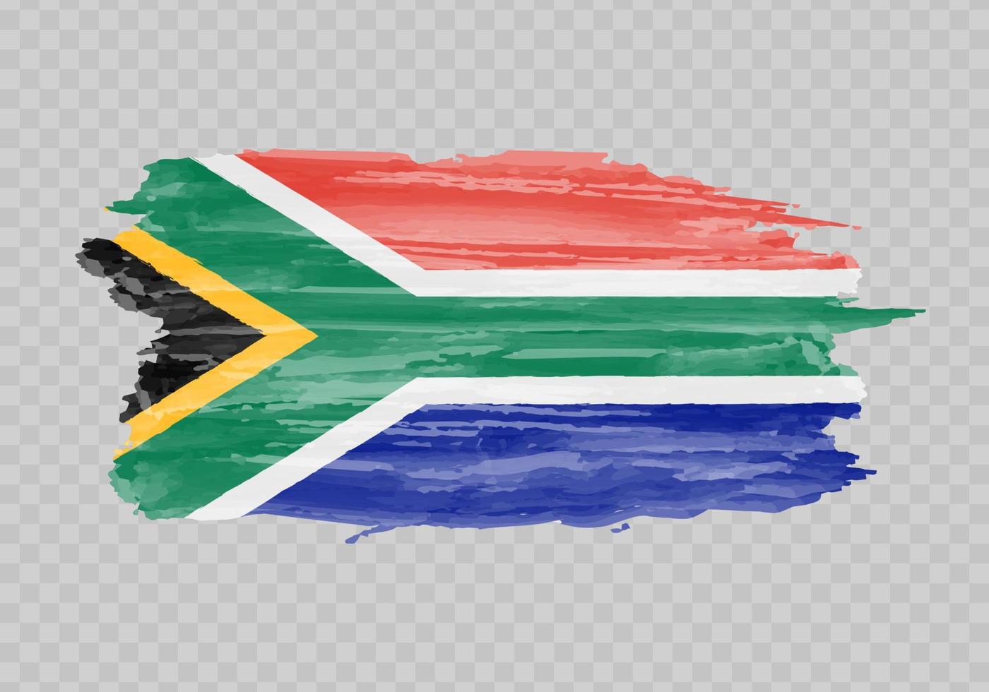 Watercolor painting flag of South Africa vector
