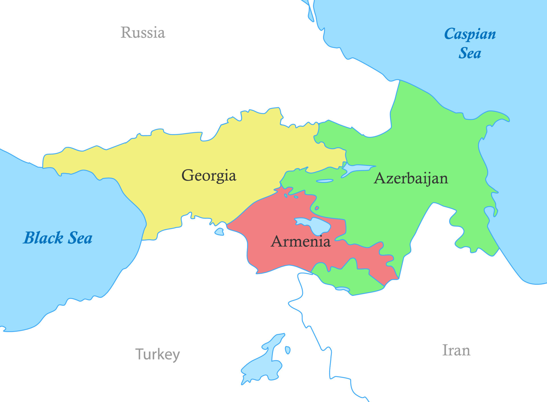 Map Of Caucasus With Borders Of The Countries 22754795 Vector Art At Map Of Caucasus With Borders Of The Countries Vector