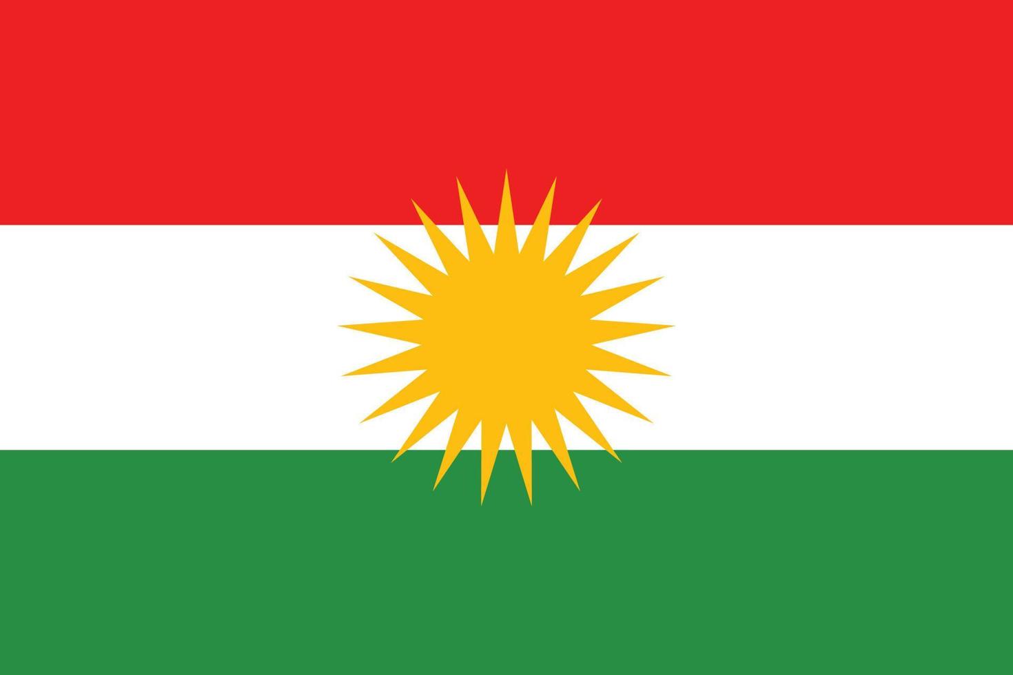 sencillo bandera de Kurdistán vector