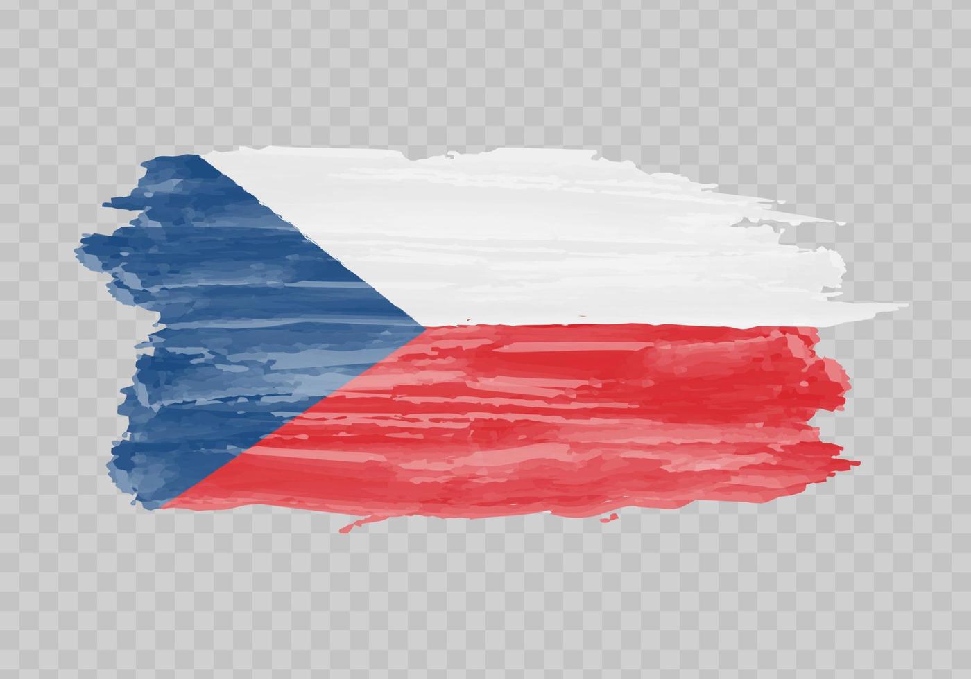 Watercolor painting flag of Czech Republic vector