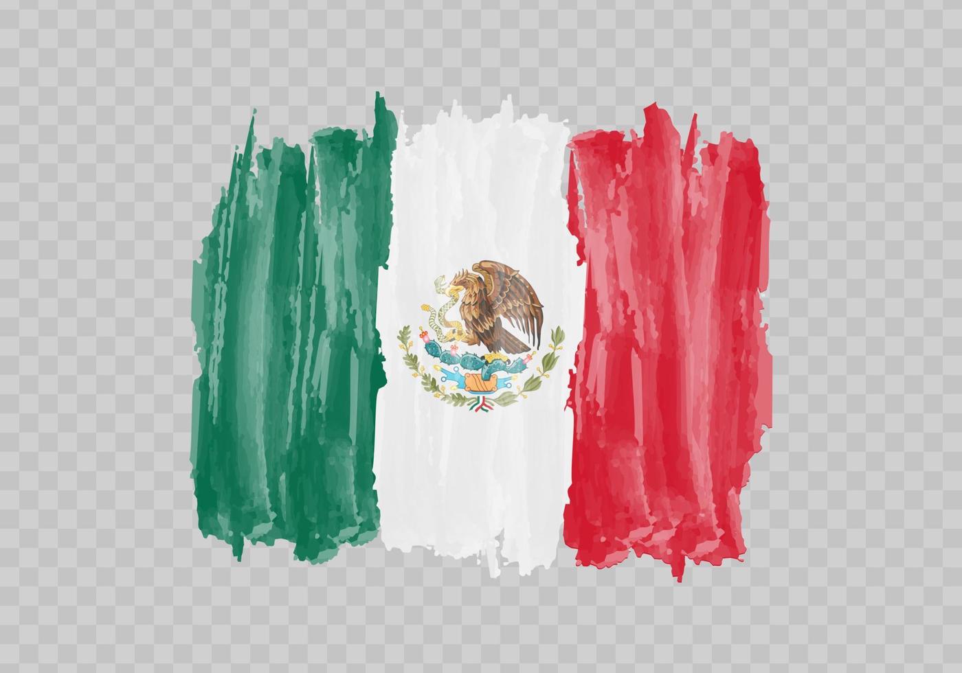 Watercolor painting flag of Mexico vector