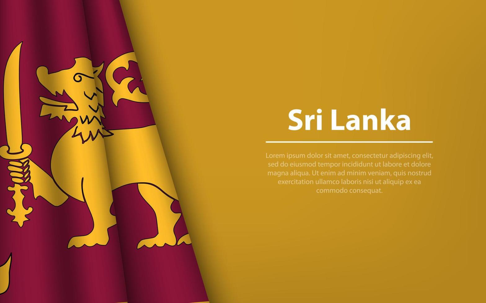 Wave flag of Sri Lanka with copyspace background. 22754874 Vector Art