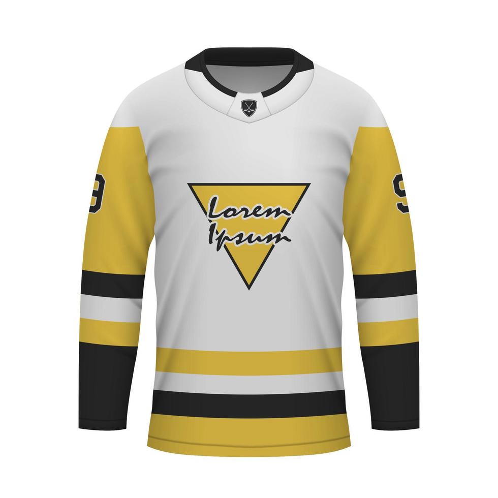 realista hielo hockey lejos jersey pittsburgh, camisa modelo vector