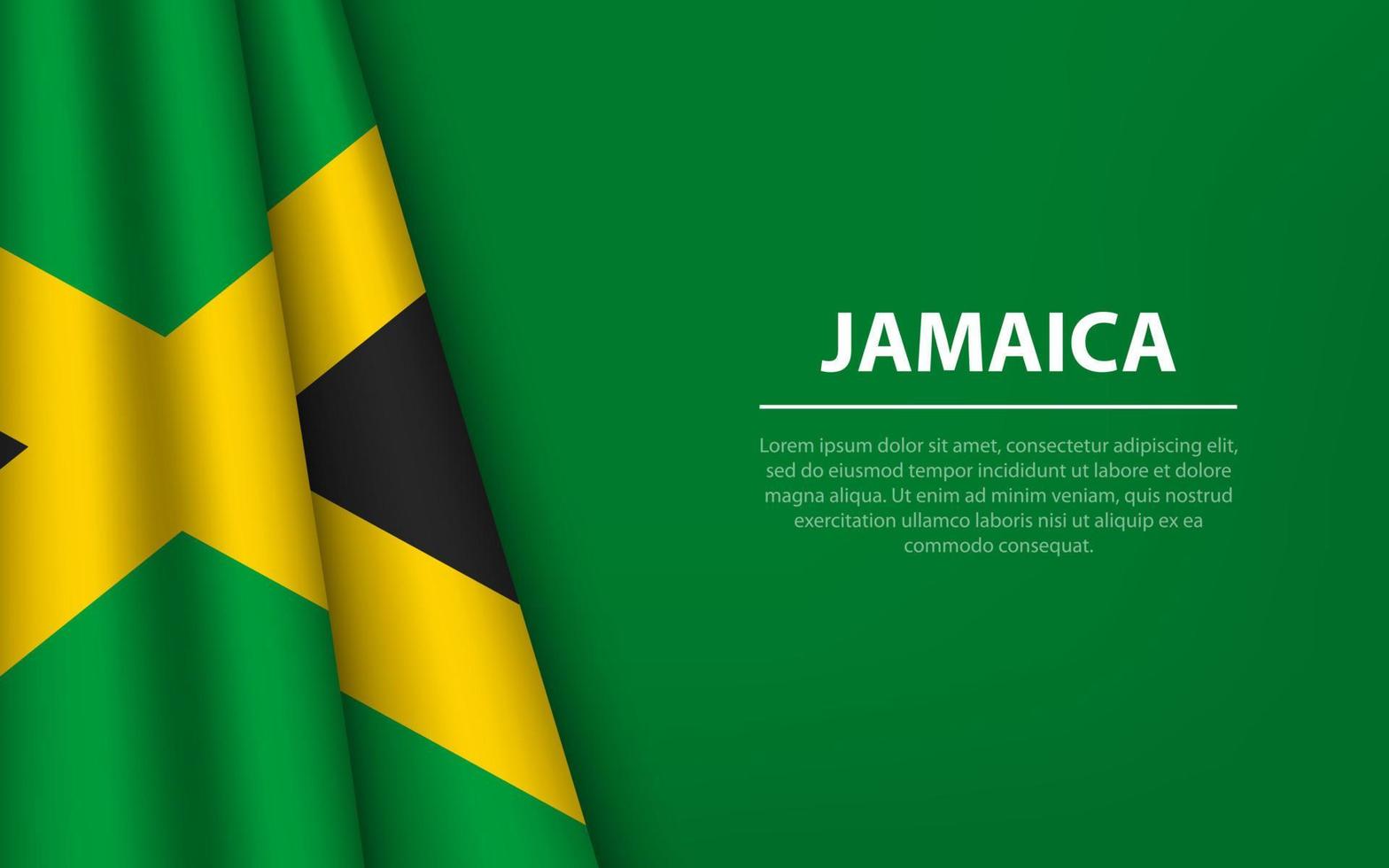 Wave flag of Jamaica with copyspace background. vector