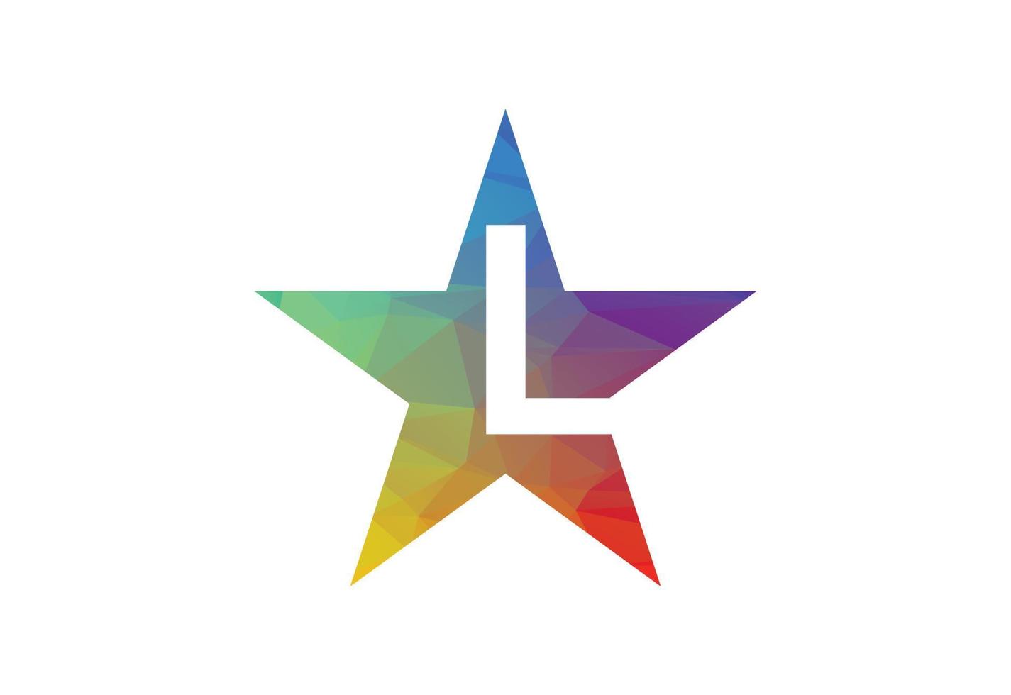 Colourful Low Poly and initial L letter logo design, Vector illustration