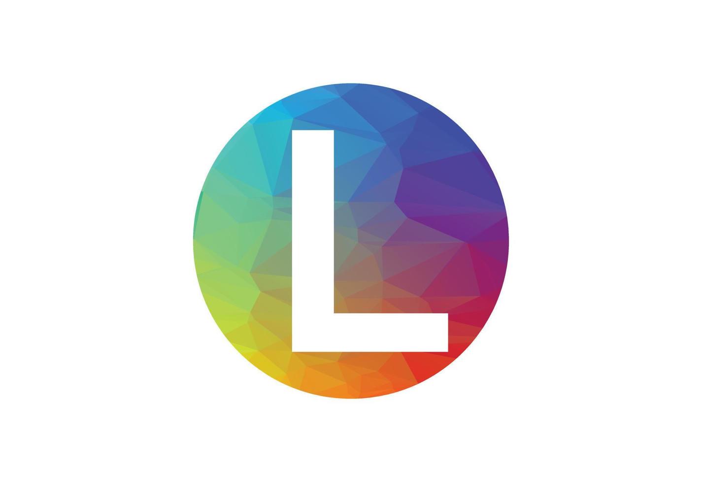 Colourful Low Poly and initial L letter logo design, Vector illustration