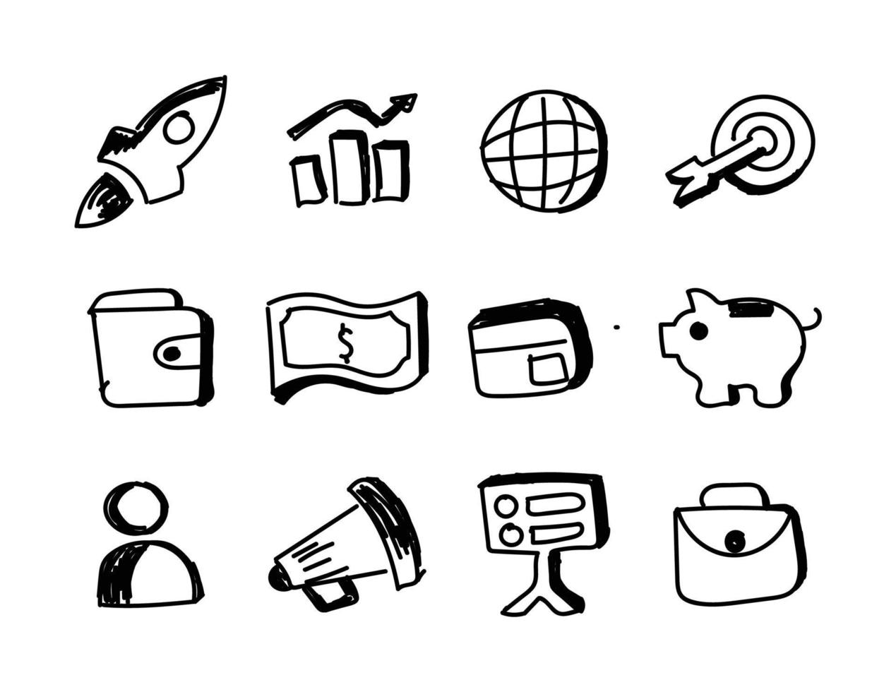business and finance hand drawn icon vector