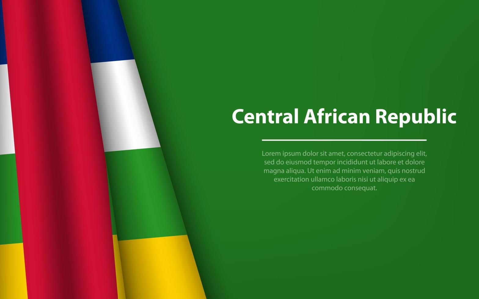 ola bandera de central africano república con copyspace antecedentes. vector