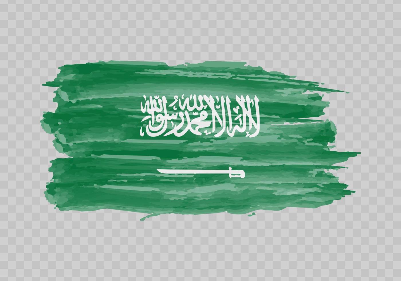 acuarela pintura bandera de saudi arabia vector