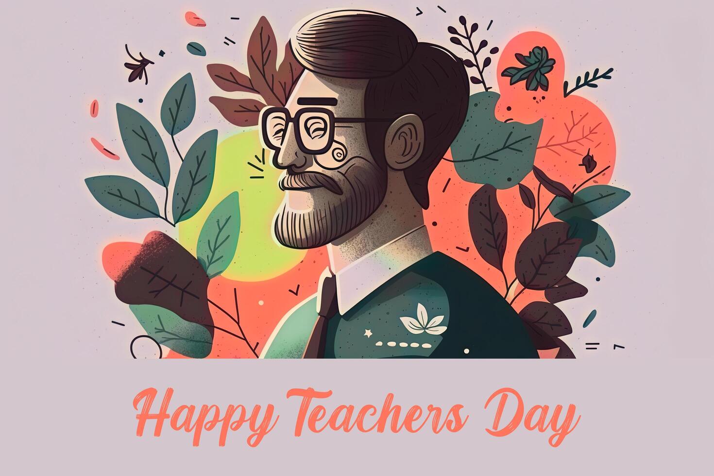 Happy teachers day illustration made with photo