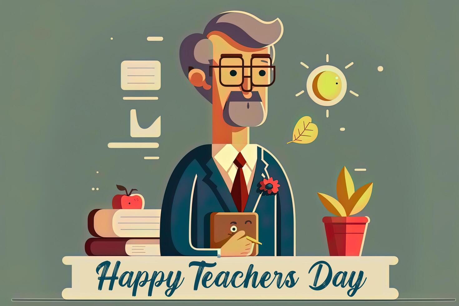 Happy teachers day illustration made with photo