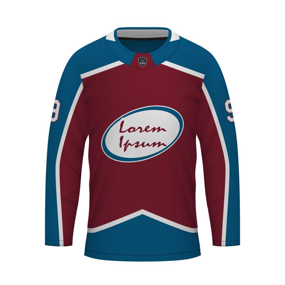 realista hielo hockey camisa de Colorado, jersey modelo vector