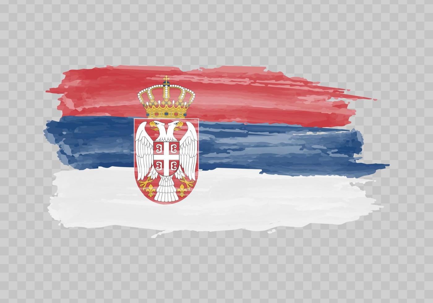 Watercolor painting flag of Serbia vector