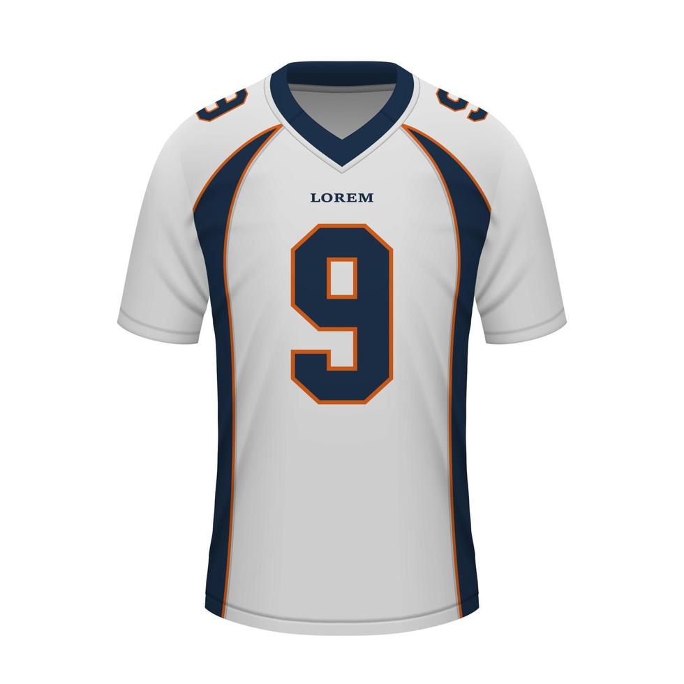 Realistic football away jersey Denver , shirt template vector