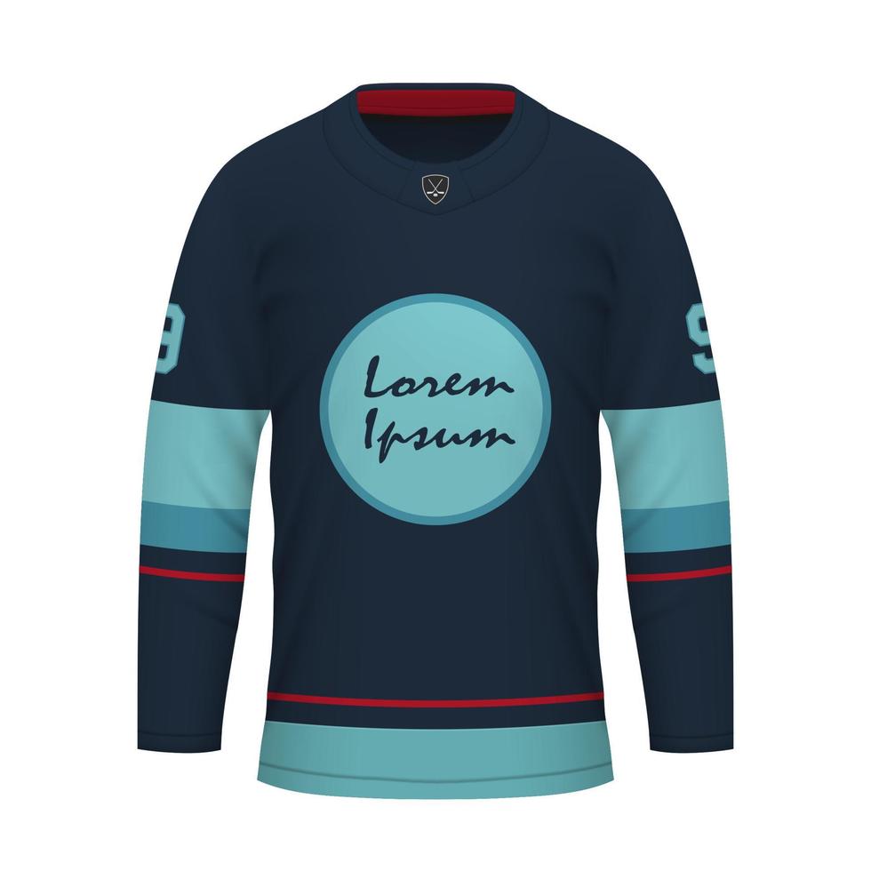Realistic Ice Hockey shirt of Seattle, jersey template vector