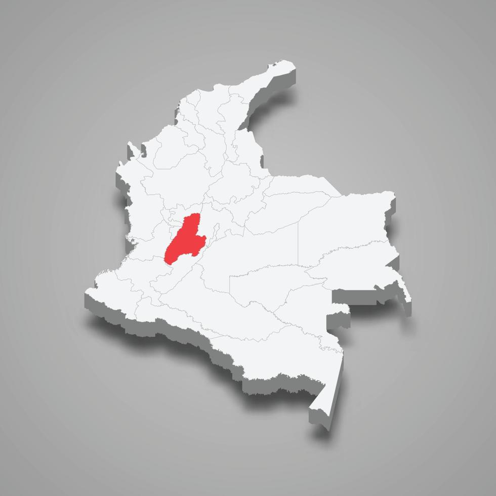 tolima región ubicación dentro Colombia 3d mapa vector