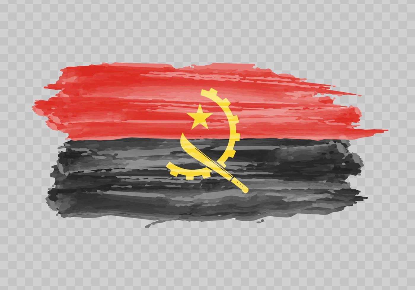 Watercolor painting flag of Angola vector