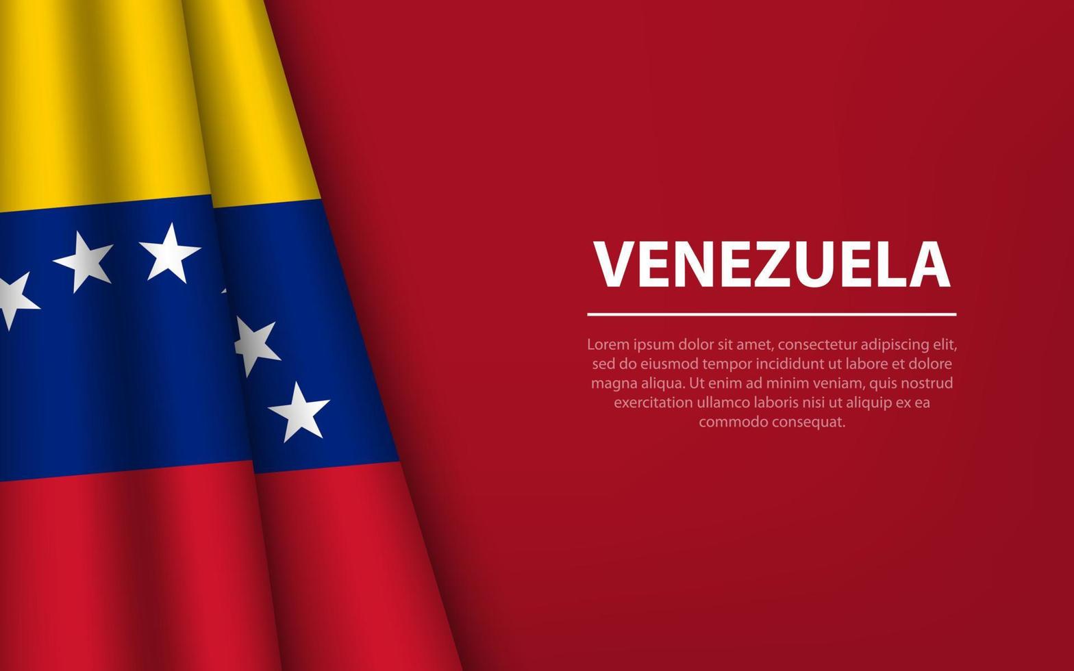 Wave flag of Venezuela with copyspace background. vector