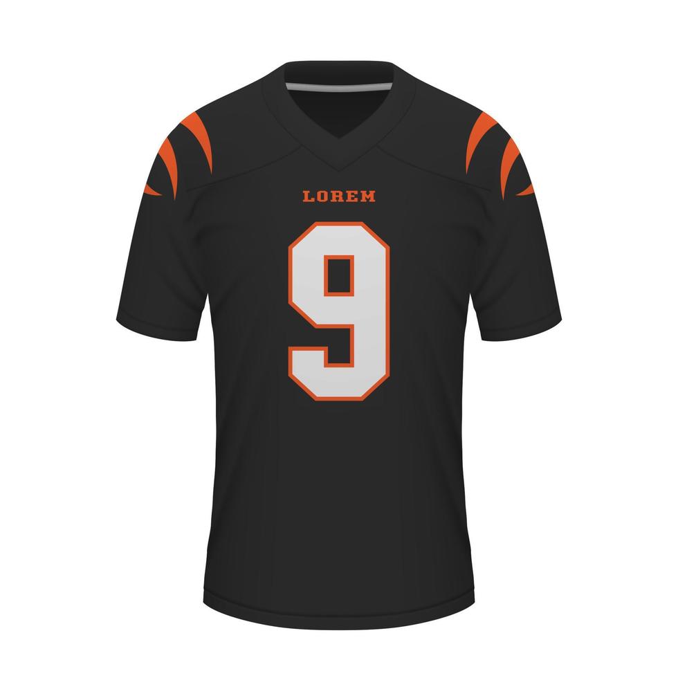 Realistic American football shirt of Cincinnati, jersey template vector
