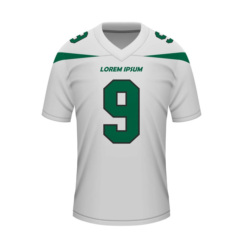 Realistic football away jersey New York Jets, shirt template vector