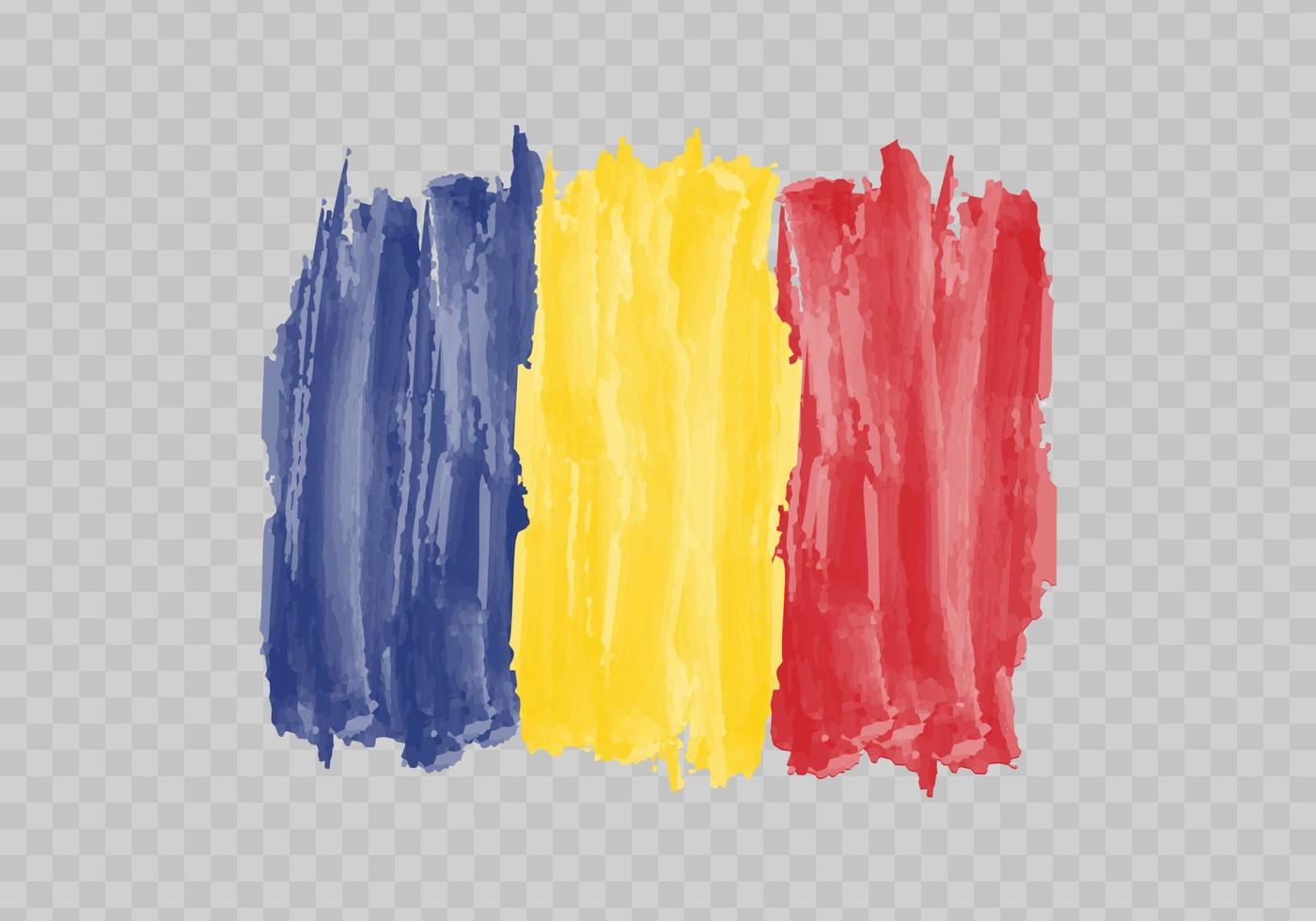 Watercolor painting flag of Romania vector