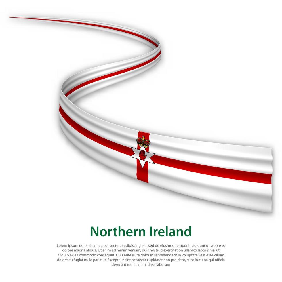 ondulación cinta o bandera con bandera de del Norte Irlanda vector