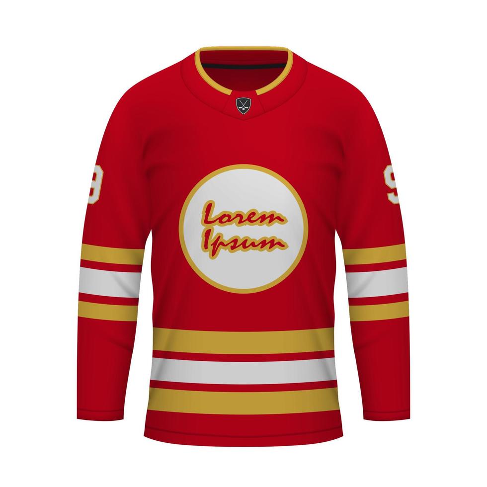 realista hielo hockey camisa de Calgary, jersey modelo vector