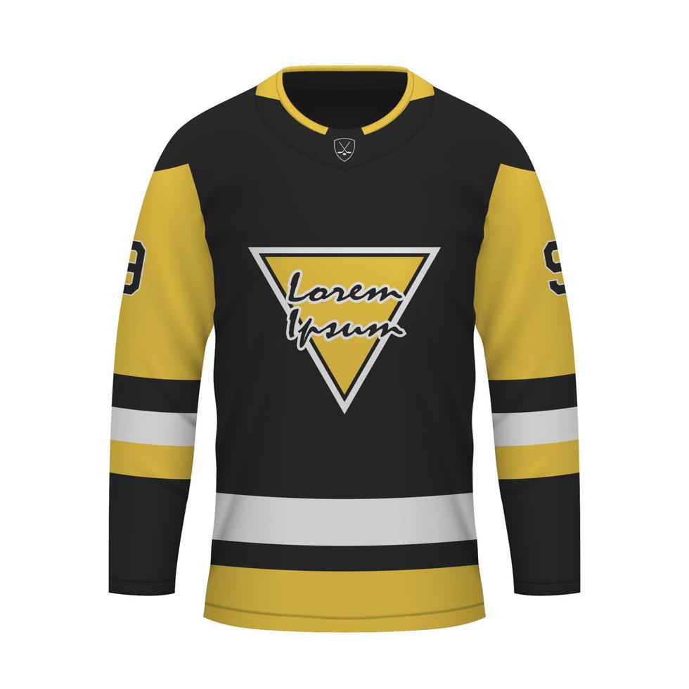 realista hielo hockey camisa de pittsburgh, jersey modelo vector