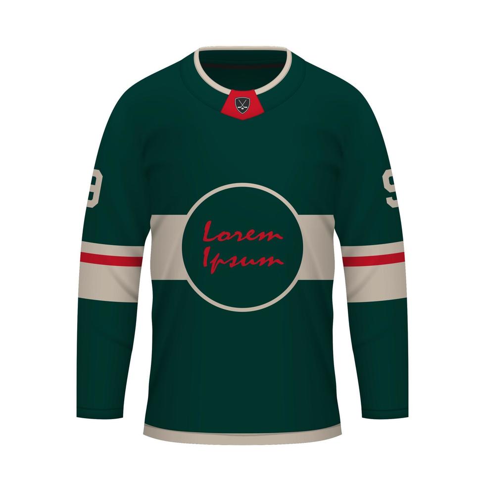 Realistic Ice Hockey shirt of Minnesota, jersey template vector