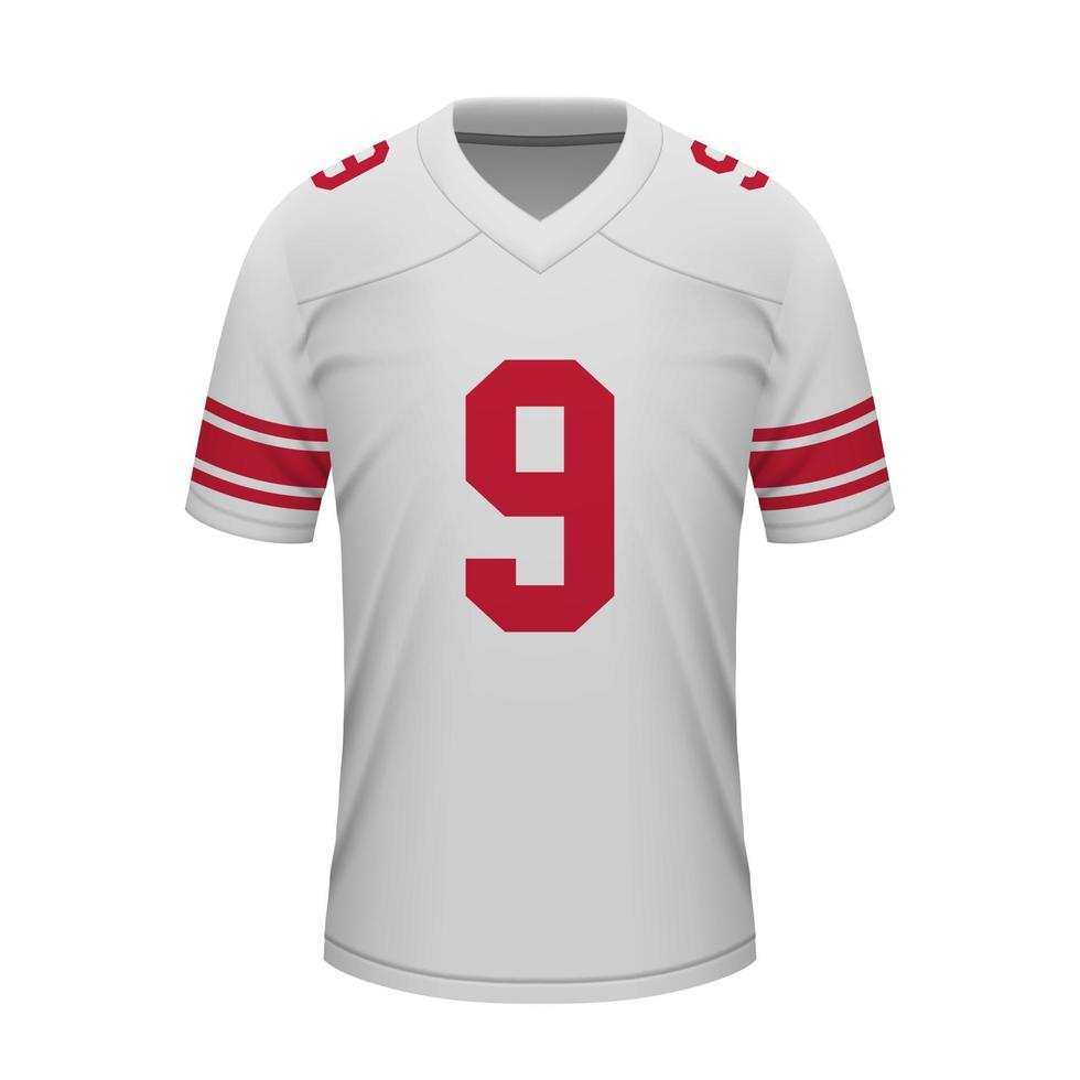 Realistic football away jersey New York Giants, shirt template vector