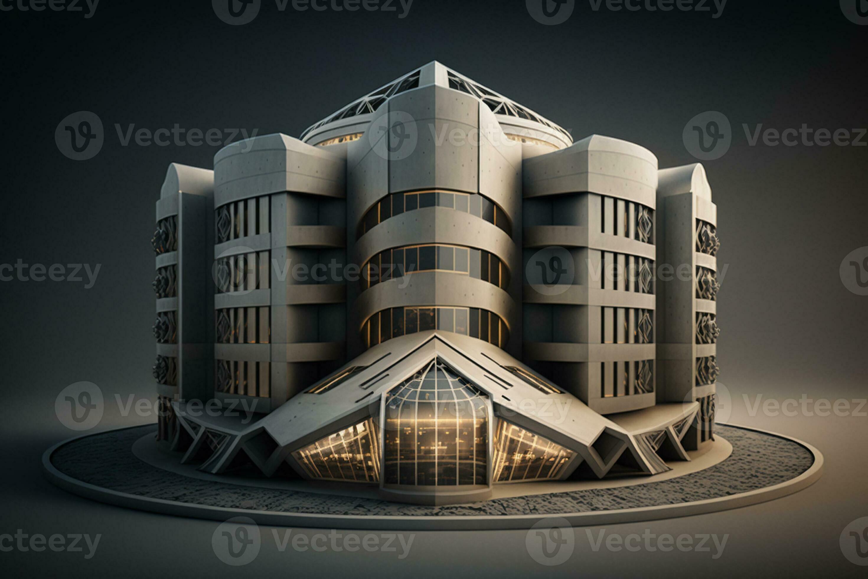 3D building Structure on a Surface, 3d real estate concept AI-generated