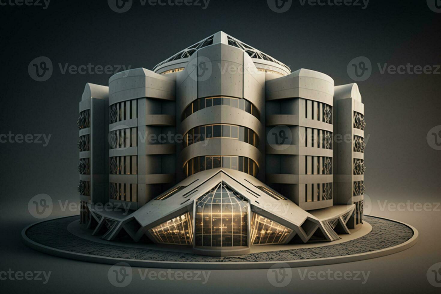 3D building Structure on a Surface, 3d real estate concept  AI-generated artwork photo
