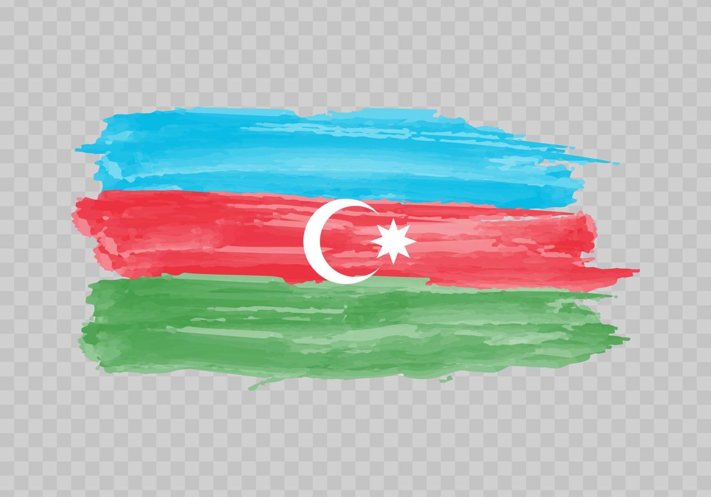 Watercolor painting flag of Azerbaijan vector