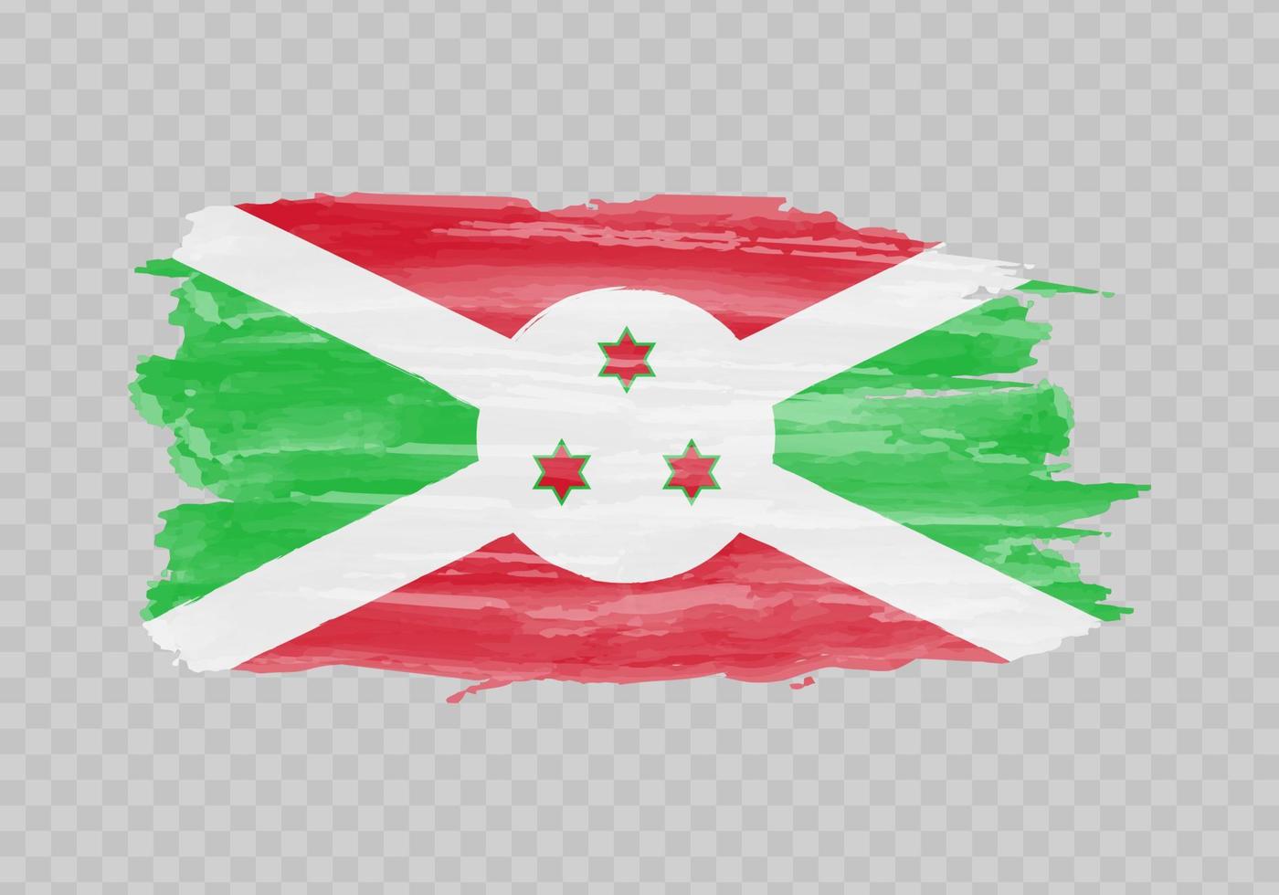 Watercolor painting flag of Burundi vector