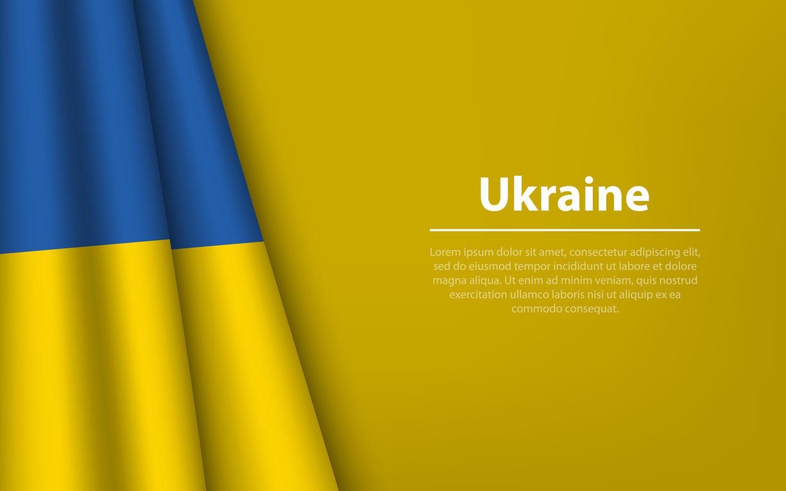 Wave flag of Ukraine with copyspace background. vector