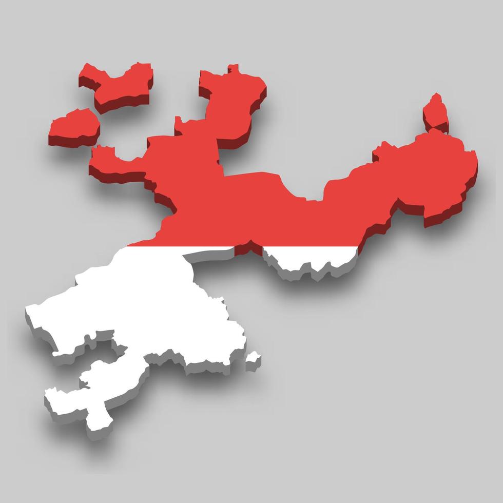 3d isometric Map of Solothurn is a region of Switzerland vector