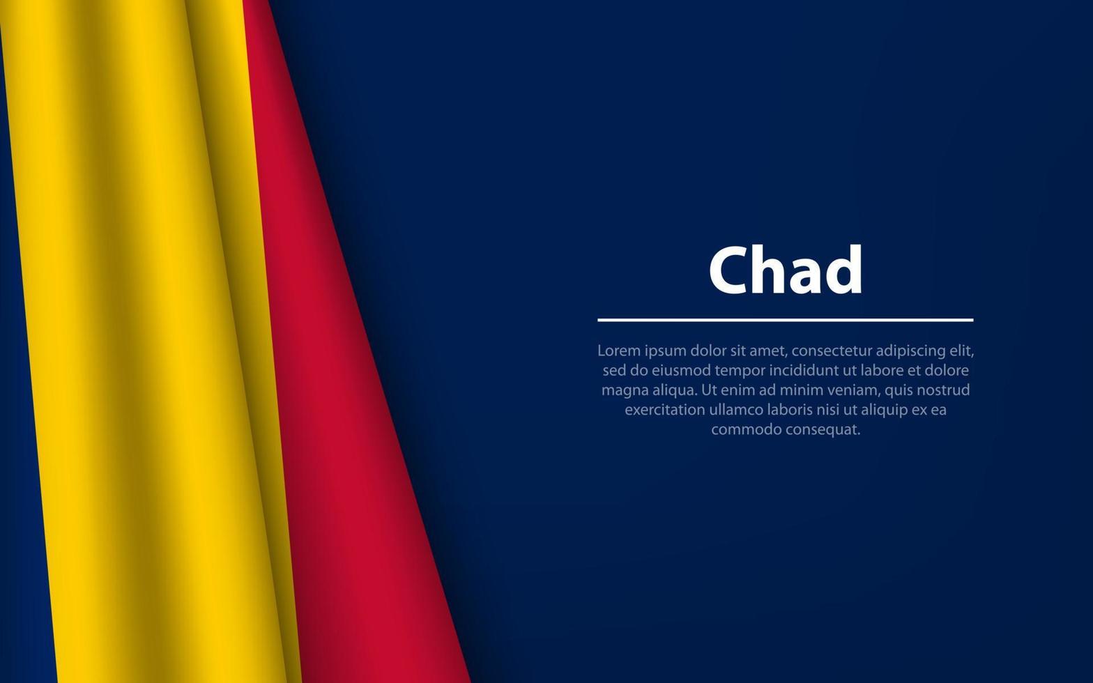 Wave flag of Chad with copyspace background. vector